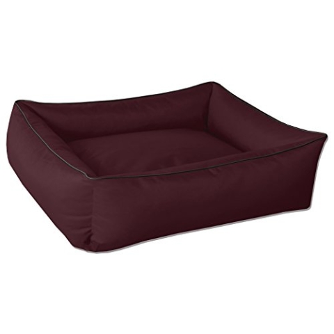 BedDog Hundebett MAX, Hundekissen mit abziehbaren waschbaren Bezug, Hundekorb, Hundesofa, für mitel-große Hunde, L, Bordeaux