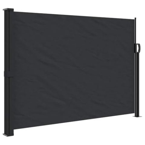 vidaXL Seitenmarkise, Wandmarkise mit PU-Beschichtung, Sichtschutz für Balkon Terrasse Garten, Windschutz Markise, Ausziehbar Schwarz Polyester