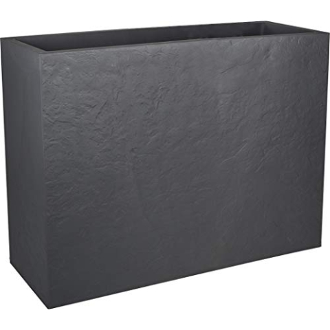 EDA Blumenkasten Volcania, quadratisch, Farbe: Anthrazit-Grau