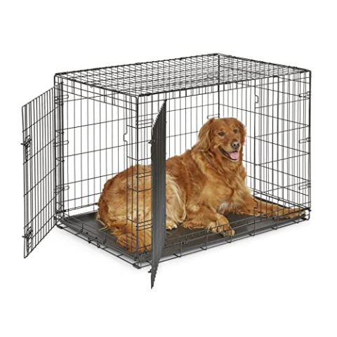 New World B42DD Hundebox, mit Doppeltür, 107 cm, für kleine Hunderassen, mit auslaufsicherer Bodenwanne, Bodenschutzfüßen und patentierten Funktionen