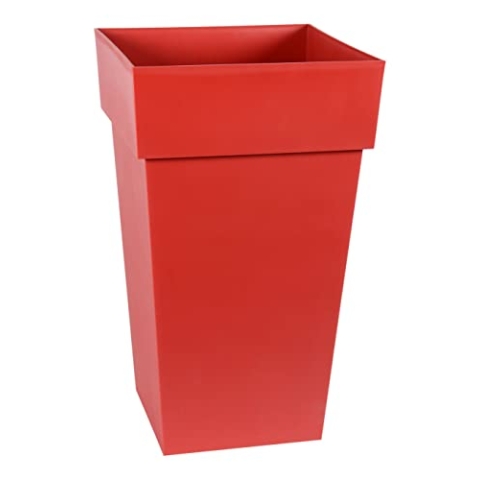 EDA - Blumentopf, quadratisch, hoch, Toskana, Volumen 62 l, 39 x 39 x 65 cm