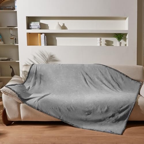 Kritter Planet Hundedecke Wasserdicht, Liebesdecke Sex Decke Wasserdicht, Waschbar Kuscheldecke Sofaschutz Tagesdecke für Sofa Autositz Couch Bett, XL 150x200cm Große Decke, Lt Grau/Dk Grau