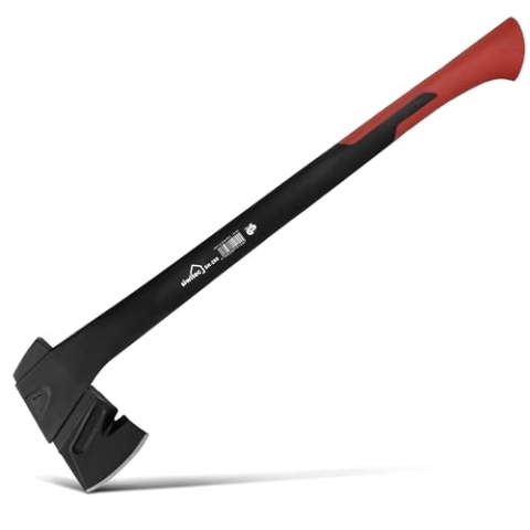 siwitec Axt SN-200 inkl. Klingenschutz, Spaltaxt mit 2000 Gramm Kopfgewicht, Axt zum Holz spalten mit glasfaserverstärktem Kunststoff-Stiel und C45 Carbon Klinge, Spalthammer