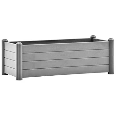 vidaXL Garten Hochbeet Pflanzkasten Pflanzbeet Gemüsebeet Blumenbeet Blumenkasten Frühbeet Gartenbeet Blumenkübel Pflanzkübel PP Steingrau 100x43x35cm
