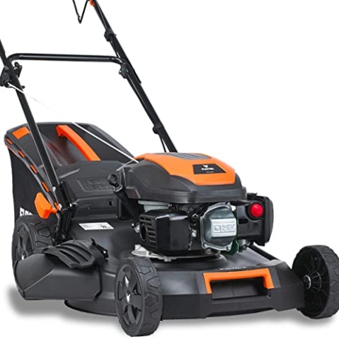 FUXTEC 4in1 Benzin Rasenmäher FX-RM5170-4PS/2,9kW | 51cm Schnittbreite & 7-stufige Höhenverstellung 25mm-75mm | 4-Takt Mäher mit Hinterradantrieb - 60L Grasfangkorb, Mulchfunktion& Seitenauswurf