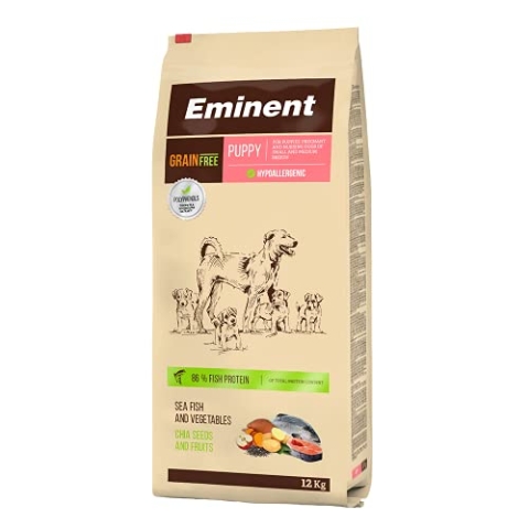 Eminent Grain Free | Hundefutter Trockenfutter für Welpen, trächtige nd latierende Hündinnen Kleiner und mittlerer Rassen | Getreidefrei | Hypoallergenes | 1x 12 kg