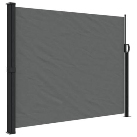 vidaXL Seitenmarkise, Wandmarkise mit PU-Beschichtung, Sichtschutz für Balkon Terrasse Garten, Windschutz Markise, Ausziehbar Anthrazit Polyester