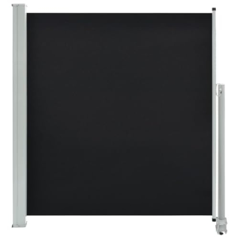 vidaXL Seitenmarkise, einziehbar, für Terrasse, 140 x 300 cm, Schwarz, Sichtschutz, Windschutz