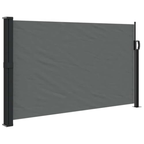 vidaXL Seitenmarkise, Wandmarkise mit PU-Beschichtung, Sichtschutz für Balkon Terrasse Garten, Windschutz Markise, Ausziehbar Anthrazit Polyester