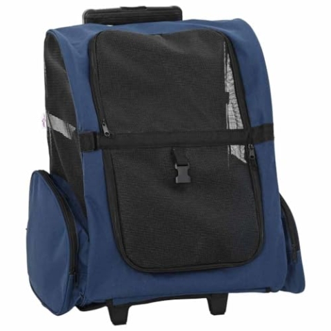 vidaXL Trolley für Haustiere 3-in-1 Blau 48x32x57 cm cm Oxford-Gewebe