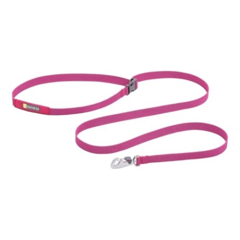 Ruffwear Flagline Hundeleine, schnelle, leichte, Starke Leine, 2-in-1 Hand- oder Taillenleine zum Laufen, Ufbewahrungstasche und sicher abschließbarer Crux-Clip, Alpenglow Pink