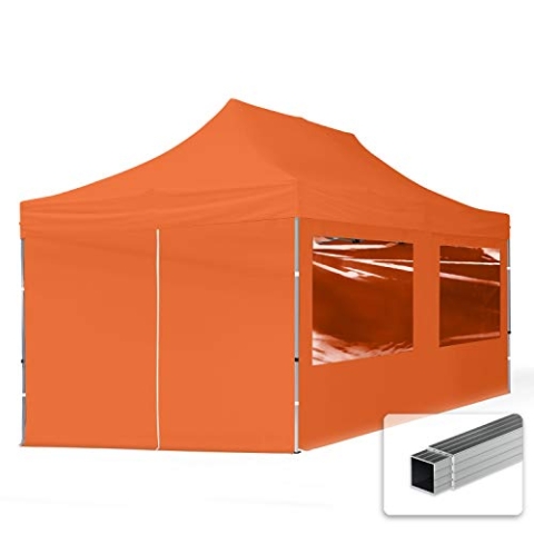 TOOLPORT Faltpavillon Faltzelt Pavillon 3x6m - 4 Seitenteile Aluminium 32mm Partyzelt 700N orange