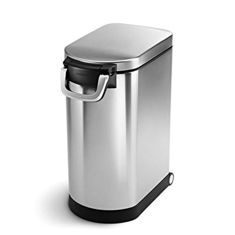 simplehuman CW1886 25L 12KG groß, Tierfutterbehälter, Futter-Container, Luftdicht, Trockenfutter, Futterbehälter Futteraufbewahrung für Hunde Katzen, gebürsteter Edelstahl, 10 Jahre Garantie