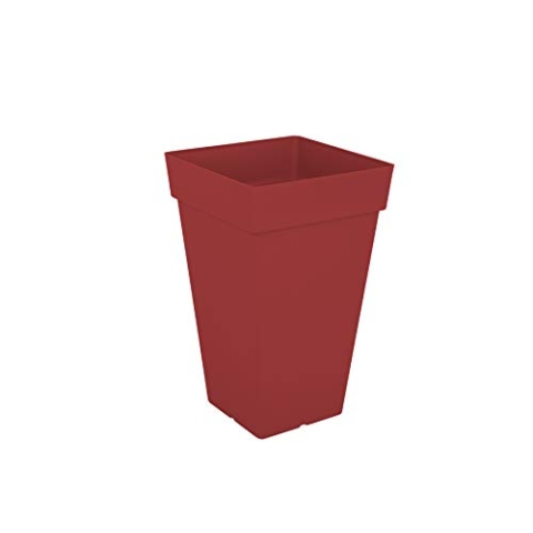 CAPRI SQUARE HIGH POT 50CM DARK RED