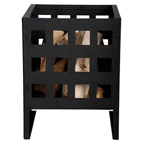 Esschert Design Feuerkorb, Feuerstelle, rechteckig in schwarz, ca. 31 cm x 31 cm x 40 cm