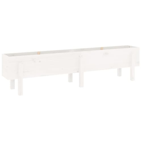 vidaXL Hochbeet, Pflanzkübel Gartenbeet für Garten Balkon Terrasse, Pflanzkasten Blumenkasten zum Selber Bauen, Pflanzbeet Gemüsebeet, Weiß Massivholz Kiefer