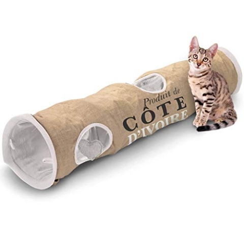 Cat Tunnel Cote D'Ivoire 25x120 cm Brown and White 434/436448 D&D