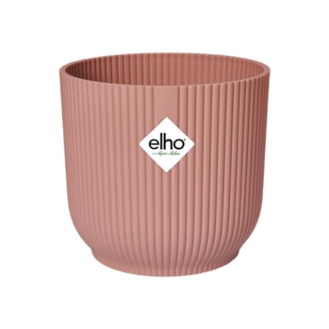 elho Vibes Fold Rund Rollen 35 Pflanzentopf - Blumentopf für Innen - 100% recyceltem Plastik - Ø 34.9 x H 32.4 cm - Rosa/Zartrosa
