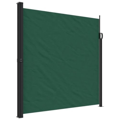 vidaXL Seitenmarkise, Sichtschutz Ausziehbar, Windschutz Sonnenschutz für Garten Balkon Terrasse, Seitenrollo Seitenwandmarkise, Dunkelgrün 200x500cm