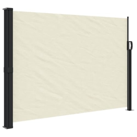 vidaXL Seitenmarkise, Wandmarkise mit PU-Beschichtung, Sichtschutz für Balkon Terrasse Garten, Windschutz Markise, Ausziehbar Creme Polyester