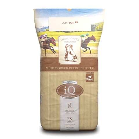 Mühldorfer iQ Active² - 20 kg - Getreidefreies Pferdefutter - Hochenergetisch - Speziell für Leistung, Zucht & Sport