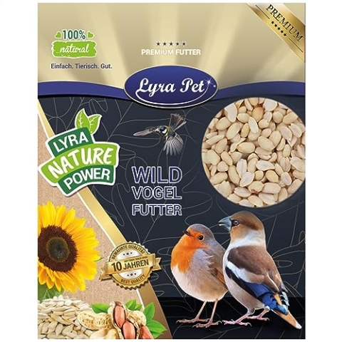 Lyra Pet® | 25 kg Erdnusskerne Halbe Blanchiert | Nährstoffreiches Streufutter | Wildvogelfutter Ganzjährig | Erdnüsse ohne Schale | Energiespender für Alle Wildvögel | Sommer und Winter