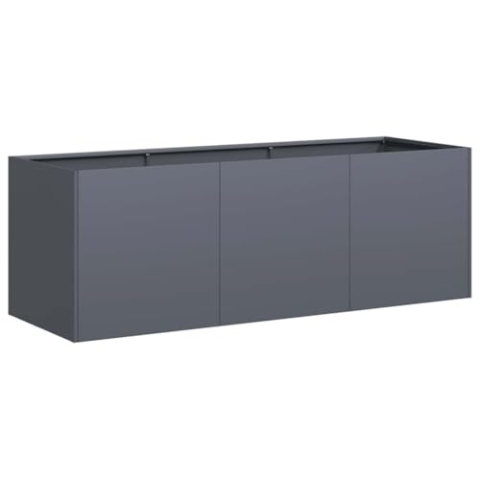 vidaXL Pflanzkübel Anthrazit 120x40x40 cm Kaltgewalzter Stahl, Pflanzschale, Garten-Garten-Pflanzkübel, Outdoor-Pflanzgefäß, Hochbeet, Pflanzgefäß