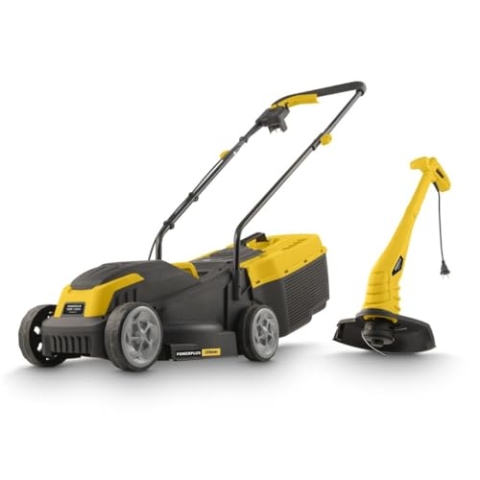 Powerplus Elektrischer Rasenmäher und Rasentrimmer POWXG62205T - Rasenmäher mit 1300 W und 320 mm Ø und Rasentrimmer mit 250 W und 220 mm Ø, Gartenwerkzeug