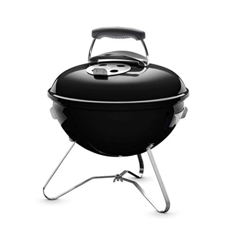 Weber Smokey Joe Original Holzkohlegrill, Ø 37cm Grillfläche, portabeler BBQ Grill, porzellanemaillierten Deckel & Kessel - Schwarz (1111004)