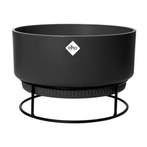 elho B.for Studio Schale 30 - Blumentopf für Innen - Ø 29.5 x H 19.1 cm - Schwarz/Living Schwarz