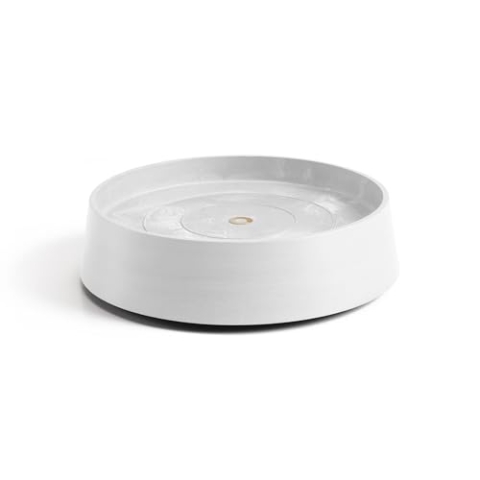 Ecopots Oslo Blumentopf mit Rollen aus recyceltem Kunststoff UV-beständig Frostsicher Weiß rund