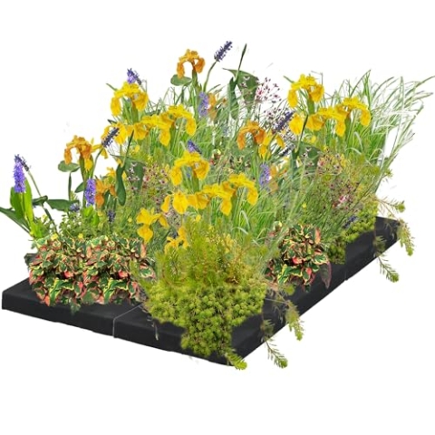 vdvelde.com - Schwimmende Pflanzeninsel - S - 50 cm - Wasserpflanzen - 24 Pflanzen - Platzierung: -0 cm