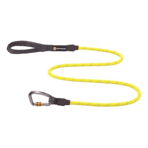 RUFFWEAR Knot-a-Leash, reflektierende Hundeleine aus Seil mit Karabinerhaken, Länge: 1,5 m, Stärke: 7 mm, Lichen Green