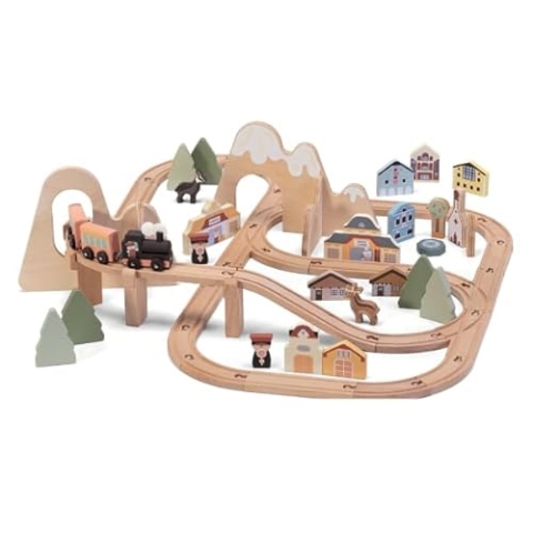 Der Kleiner Zug der Dolomiten | Trudi by Sevi | Holzspielzeug für Kinder ab Zwei Jahren. Holz aus den Dolomiten | 38x6x38cm | Sevi Nature | Modello 87864