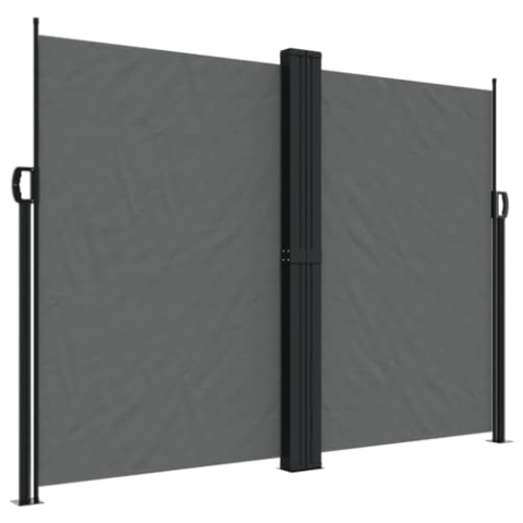 vidaXL Seitenmarkise, Sichtschutz Ausziehbar, Windschutz Sonnenschutz für Garten Balkon Terrasse, Seitenrollo Seitenwandmarkise, Anthrazit 180x600cm