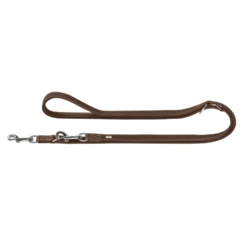 HUNTER Hunting Verstellbare Führleine für Hunde, Leder, weich, robust, 1,3/200 cm, braun
