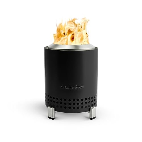 Solo Stove Mesa Tischfeuer Outdoor | Raucharmer Mini Tischkamin, Deko für Garten, Terrasse und Balkon, Mit Pellets/Holz, Edelstahl, Inkl. Standfuß, Aufbewahrungsbeutel, 17,5 x 13cm, 635g, Anthrazit