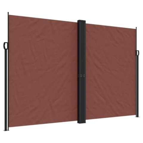 vidaXL Seitenmarkise, Wandmarkise Ausziehbar mit PU-Beschichtung, Windschutz für Balkon Terrasse Garten, Sichtschutz Markise, Braun Polyester