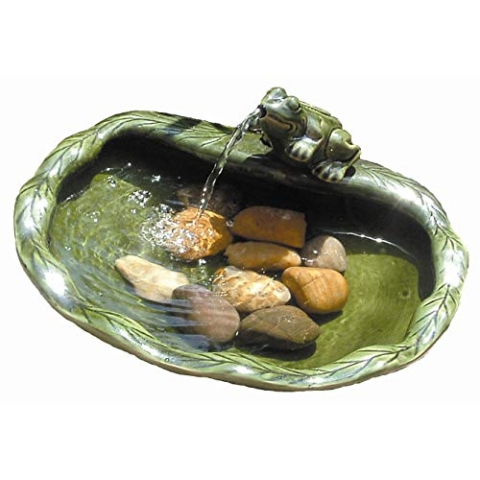 Solar-Brunnen Frosch aus Keramik