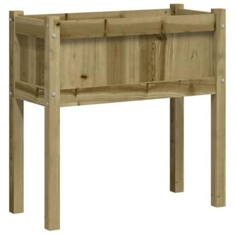 vidaXL Pflanzkübel, Rechteckig Blumenkübel mit Beinen, Pflanzkasten Übertopf für Garten Terrasse, Blumentopf Blumenkasten, Kiefernholz Imprägniert