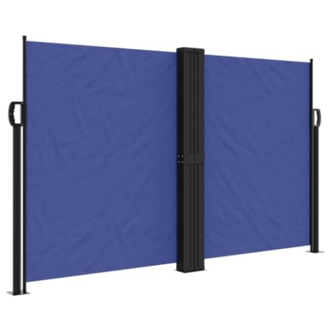 vidaXL Seitenmarkise, Sichtschutz Ausziehbar, Windschutz Sonnenschutz für Garten Balkon Terrasse, Seitenrollo Seitenwandmarkise, Blau 140x600cm