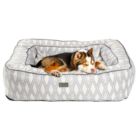 bo&flash Kuscheliges Hundebett Boise 'Ruby' - L - Hundesofa für Kleine & Große Hunde - Design Waschbar - Gelenkschonend Mit Anti-Rutsch-Beschichtung