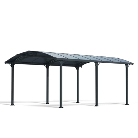 CANOPIA by Palram Pavillon wasserdicht Tucson 5000 Gartenpavillon stabil und Winterfest 3.6x5 m Alu Grau