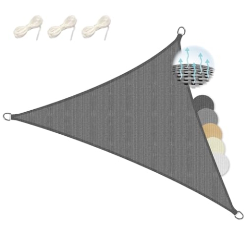 Sol Royal Sonnensegel dreieckig 8x8x8m Wasserdurchlässig HDPE Atmungsaktiver Balkon Terrasse Sonnenschutz Segel Anthrazit – Segeltuch UV Sonnenschutz Garten Pool Camping - Shade Sails HS9