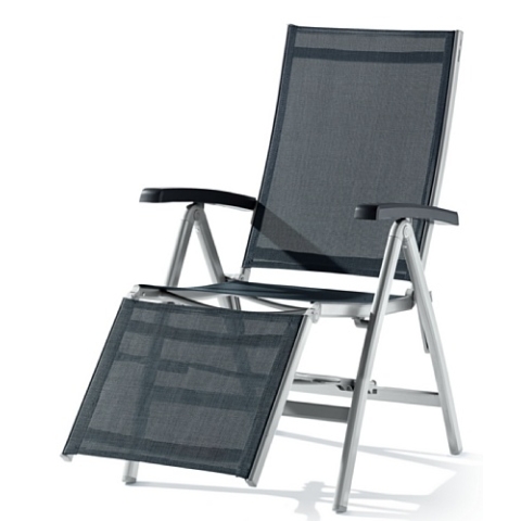 Sieger 985/A-G Relaxliege Bodega, Aluminium, Vollkunststoff und Textilux-Gewebe, graphit-grau