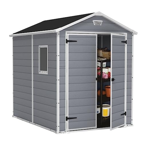 Keter Gerätehaus Manor 6x8 DD, Grau, 7,6 m³