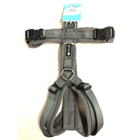 Petlando Mesh Y-Comfort Hundebrustgeschirr L Anthrazit (Halsumfang 46-80 cm, Brustumfang 56-82 cm)