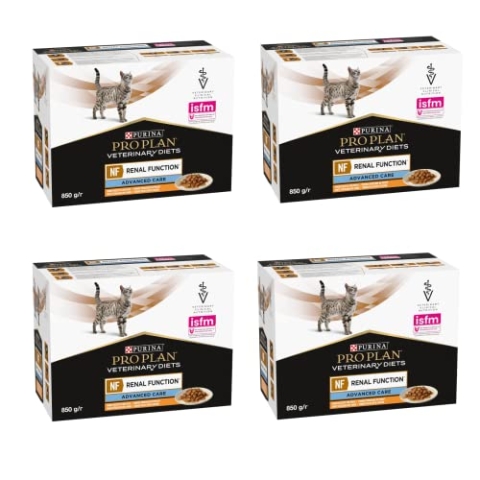 PURINA PRO PLAN Veterinary Diets NF Renal Function Advanced Care Huhn | 4er Pack | 4 x 10 x 85g | Diätalleinfuttermittel für ausgewachsene Katzen im Frischebeutel