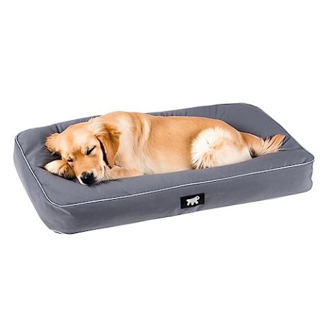 FERPLAST Hundematte Extra Groß - Orthopädisches Hundebett - Hundebett Waschbar & Kratzfest - Hundekissen - Hundebett Flauschig - Herausnehmbare Polsterung - Polo - 110 x 70 x h 8 CM, XL, GRAU