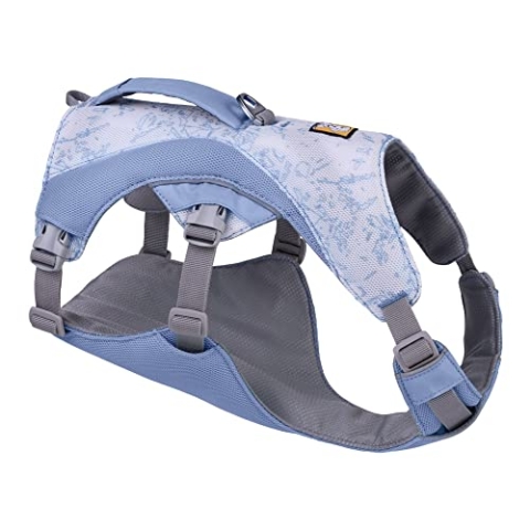 RUFFWEAR Swamp Cooler Hundegeschirr und Griff, leichte Laufausrüstung hält Haustiere bei heißem Wetter kühl, Verstellbar, stark und kühlend, 2 Leinen-Portale, Heliotrope Purple (XX Small, 33-43cm)
